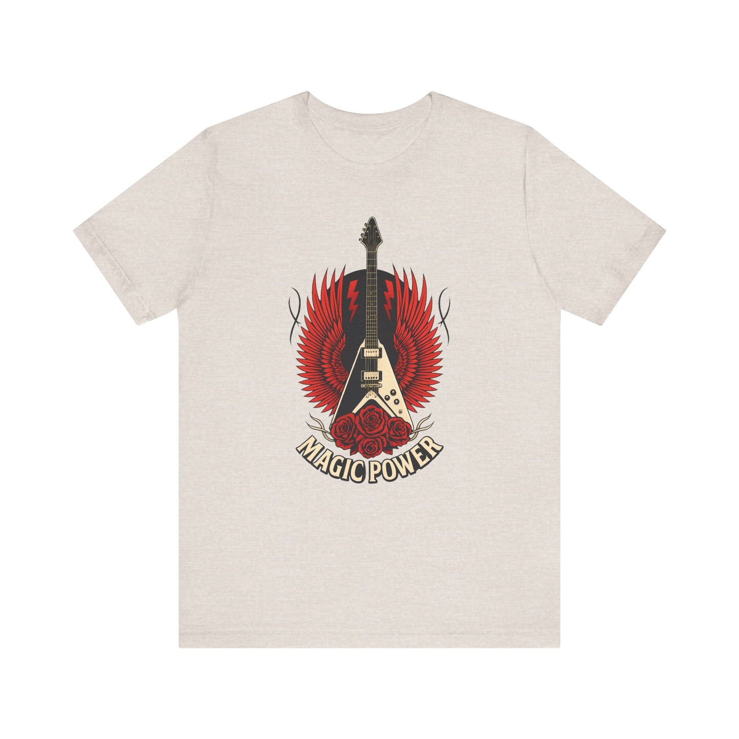 Magic Power Flying V Guitar T-Shirt – Rock Hard, Shred Harder! Soft, Unisex