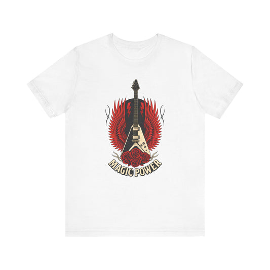 Magic Power Flying V Guitar T-Shirt – Rock Hard, Shred Harder! Soft, Unisex