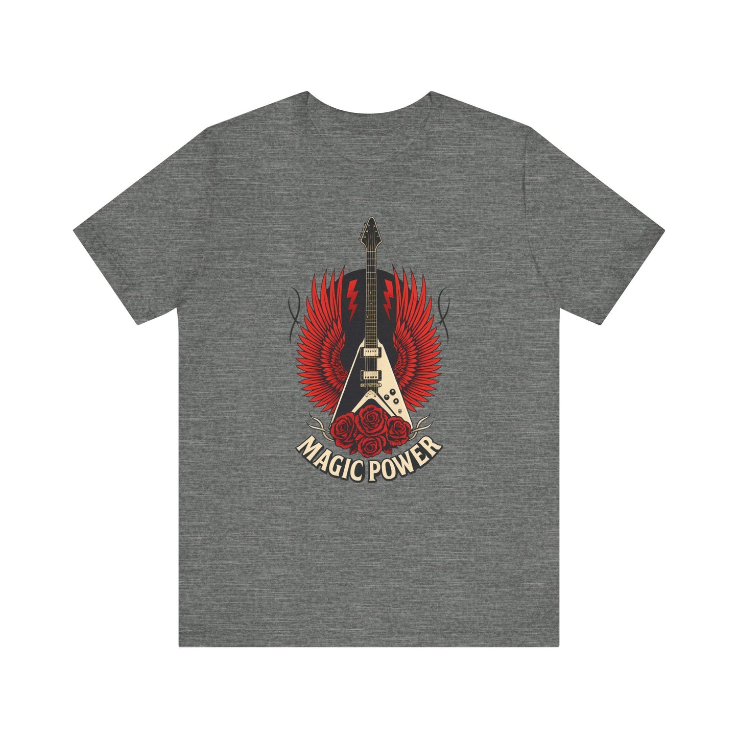 Magic Power Flying V Guitar T-Shirt – Rock Hard, Shred Harder! Soft, Unisex