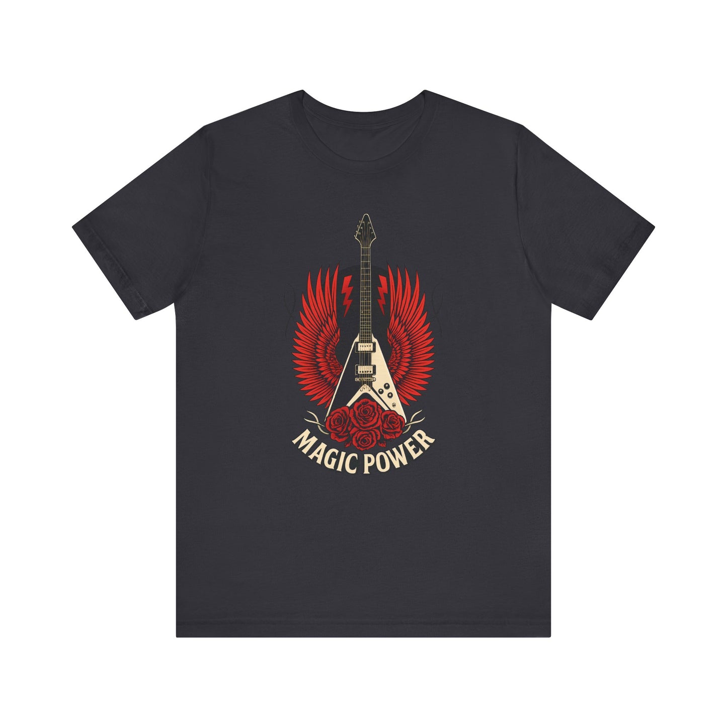 Magic Power Flying V Guitar T-Shirt – Rock Hard, Shred Harder! Soft, Unisex