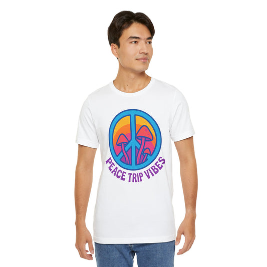 Peace Trip Vibes Unisex Jersey Tee - Trendy Short Sleeve Shirt for Free Spirits